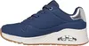A side view of a single blue sneaker against a white background. Podgląd zdjęcia produktu