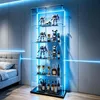 Skleněná vitrína s LED osvětlením a zámkem, 5 polic a 2 Náhled obrázku produktu 1