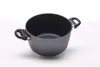 A gray pot with black handles on a white background. Náhľad obrázku produktu