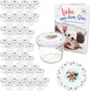 A set of glass jars with lids and a recipe book, arranged on a white background. Voir les images du produit