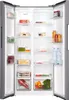 An open side-by-side refrigerator filled with various food items. Produktbild-Vorschau