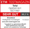 A product review badge from ETM TESTMAGAZIN for the Tefal OptiGrill 4in1. Produktbild-Vorschau