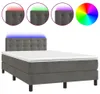 vidaXL Boxspringbett mit Matratze & LED Dunkelgrau 120x200 Produktbild-Vorschau 1