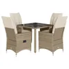 The Living Store 5-tlg. Garten-Essgruppe mit Kissen Beige Produktbild-Vorschau 3