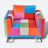 vidaXL Poltrona cubo con piedi cromati Tessuto design Anteprima dell’immagine prodotto 8
