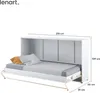 Schrankbett 90 x 200 Horizontal CP-06 Weiß Matt LENART Produktbild-Vorschau 3
