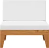 vidaXL Modular-Mittelsofa mit Cremeweißen Kissen Akazie Produktbild-Vorschau 2