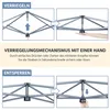 Diagrams showing how to lock and unlock a gazebo frame mechanism. Produktbild-Vorschau
