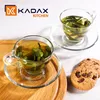 KADAX Gläser "Zinal", Tasse mit Untertasse, Glastasse mit Produktbild-Vorschau 2