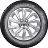 A close-up, front-facing view of a car tire mounted on a silver alloy wheel, presented against a white background. Produktbild-Vorschau