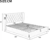 A diagram of a bed with dimensions indicated. Produktbild-Vorschau