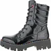 A studio shot of a black patent leather boot with a chunky sole. Anteprima dell’immagine prodotto