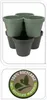 A stack of three green and gray planting pots. Podgląd zdjęcia produktu
