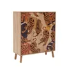 A close-up shot of a wooden cabinet with a tiger pattern. Produktbild-Vorschau