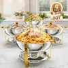 WARMOUNTS Chafing Dish Set 4-dielna sada zlatá 8QT nerezová Náhľad obrázku produktu 1