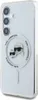 A white smartphone case with a Karl Lagerfeld design is shown against a white background. Produktbild-Vorschau