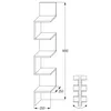 Technical drawing of a zig-zag shelf unit with dimensions. Náhľad obrázku produktu