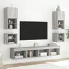 TV-Wandschränke mit LED-Leuchten 2 Stk. Grau Sonoma Produktbild-Vorschau 4