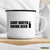 Huuraa Emaille Tasse Save Water Drink Beer Bierflasche Produktbild-Vorschau 3