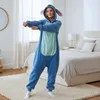 Pyjama Onesie Kigurumi Kostüm für Erwachsene Blau Stitch M: Produktbild-Vorschau 8