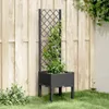 vidaXL Bac à plantes avec treillis noir 40x40x142 cm PP Voir les images du produit 2