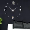 DIY Zegar ścienny Bezramowy lustrzany zegar ścienny 3D Duża Podgląd zdjęcia produktu 4