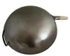 WOK PFANNE 40 cm runder Boden (Gas) mit Holzstiel und Produktbild-Vorschau 2