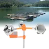 A device with reflective surfaces is shown in the foreground, with a lake and fish farm in the background. Podgląd zdjęcia produktu