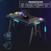 LARS360 Table de jeu à pieds M avec LED, bureau noir avec Voir les images du produit 11