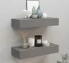 vidaXL Wandregale mit Schubladen 2 Stk. Grau 60x23,5x10 cm Produktbild-Vorschau 11