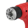 A close-up view of the front of a red and black power tool, likely a drill or drain cleaner, showing the chuck mechanism with a spring. Produktbild-Vorschau