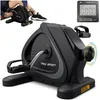A collage of images showing a mini exercise bike, a person using it, and a digital display. Produktbild-Vorschau