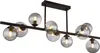A modern black chandelier with multiple glass globes. Produktbild-Vorschau