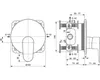 Technical drawing with dimensions of a shower faucet. Produktbild-Vorschau
