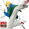 A dynamic action shot of an anime-style figurine in mid-air, with shattered glass effects in the background. Voir les images du produit