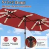 COSTWAY Parasol double 370x200 cm avec pied, parasol de Voir les images du produit 7