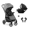 A travel system for babies, including a stroller and a car seat, displayed on a white background. Produktbild-Vorschau