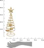Goldener Tannenbaum-Windlicht aus Eisen 40 cm - Produktbild-Vorschau 3