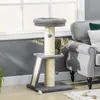 Arbre à chat PawHut 92 cm avec planche à griffer, gris Voir les images du produit 2