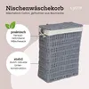 Wäschekorb mit Deckel 58 l Nischenwäschekorb schmal Baumwolle grau Podgląd zdjęcia produktu