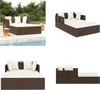 vidaXL Sonnenliege mit Kissen Braun 182x118x63 cm Poly Produktbild-Vorschau 1