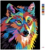 Zuty - Maľovanie podľa čísel - FAREBNÝ VLK, 40x50 cm, Náhľad obrázku produktu 3