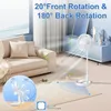 Tragbarer Standventilator Leise, 8" Akku & Solarbetriebener Produktbild-Vorschau 5