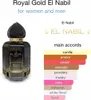 A perfume bottle with a list of main accords and brand name. Voir les images du produit