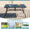 GIHAUVIA Gartentisch 144x94cm Wetterfest Metall 6 Personen Produktbild-Vorschau 12