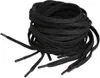 A pile of black shoelaces coiled together on a white background. Produktbild-Vorschau