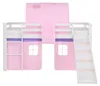 Homestyle4u Hochbett 90x200 mit Rutsche Lattenrost Vorhang Produktbild-Vorschau 4