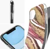 A collage of images showing an iPhone case with a marble design. Produktbild-Vorschau