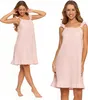 Musselin Nachthemd mit Rüschen, Damen Pyjama, Rosa MORAJ L Produktbild-Vorschau 1