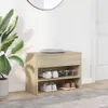 vidaXL Ławka na buty dąb sonoma 60x30x45 cm Materiał Podgląd zdjęcia produktu 10